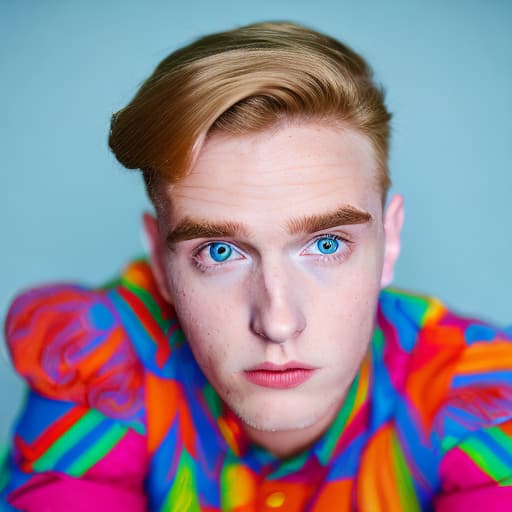 portrait+ style british queer youtuber blonde very cute dude face