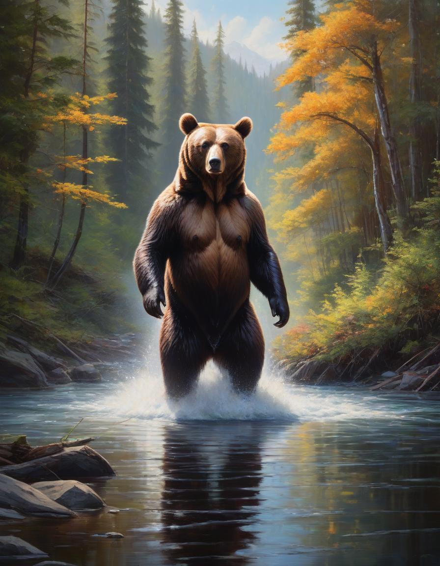  Oil painting with large brush strokes, drips of paint, an oil painting showing a bear, # unfiltered, society6, oil painting, in the style of Pixar. hyperrealistic, full body, detailed clothing, highly detailed, cinematic lighting, stunningly beautiful, intricate, sharp focus, f/1. 8, 85mm, (centered image composition), (professionally color graded), ((bright soft diffused light)), volumetric fog, trending on instagram, trending on tumblr, HDR 4K, 8K