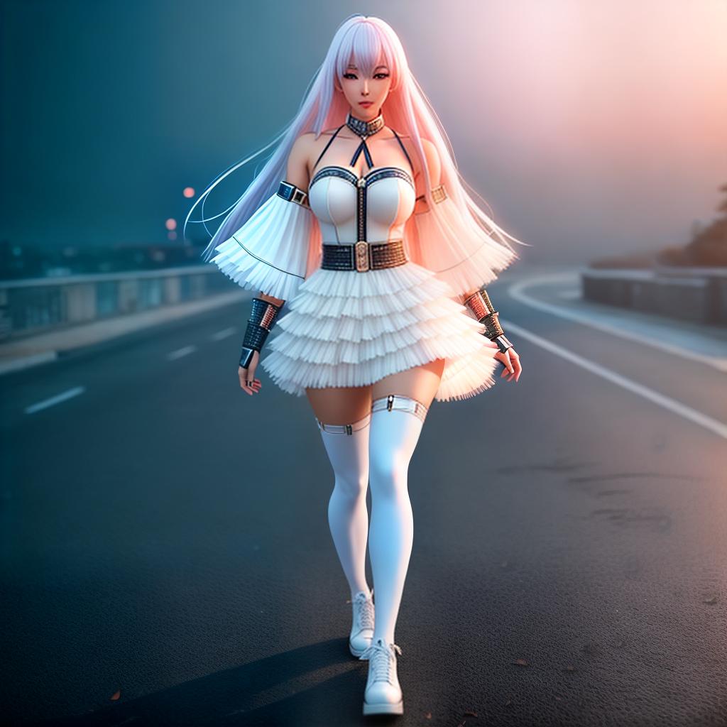 Anime girl hyperrealistic, full body, detailed clothing, highly detailed, cinematic lighting, stunningly beautiful, intricate, sharp focus, f/1. 8, 85mm, (centered image composition), (professionally color graded), ((bright soft diffused light)), volumetric fog, trending on instagram, trending on tumblr, HDR 4K, 8K