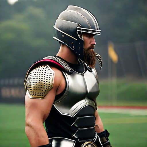  full body Side view of college lacrosse player Overgrown,mystic,ethereal,darkness,muscular,spartan,more impressive beard,extreme detailed and ornamented armor,black armor,gold ornament, atmospheric haze,Film grain,cinematic film still,shallow depth of field,highly detailed,high budget,cinemascope,moody,epic,OverallDetail,2000s vintage RAW photo,photorealistic,candid camera,color graded cinematic,eye catchlights,atmospheric lighting,imperfections,natural,shallow dof,dynamic angle,full body,<lora:RMSDXL Darkness Cinema:0.8>,<lora:RMSDXL Enhance:0.8>,, high resolution,extreme detail hyperrealistic, full body, detailed clothing, highly detailed, cinematic lighting, stunningly beautiful, intricate, sharp focus, f/1. 8, 85mm, (centered image composition), (professionally color graded), ((bright soft diffused light)), volumetric fog, trending on instagram, trending on tumblr, HDR 4K, 8K