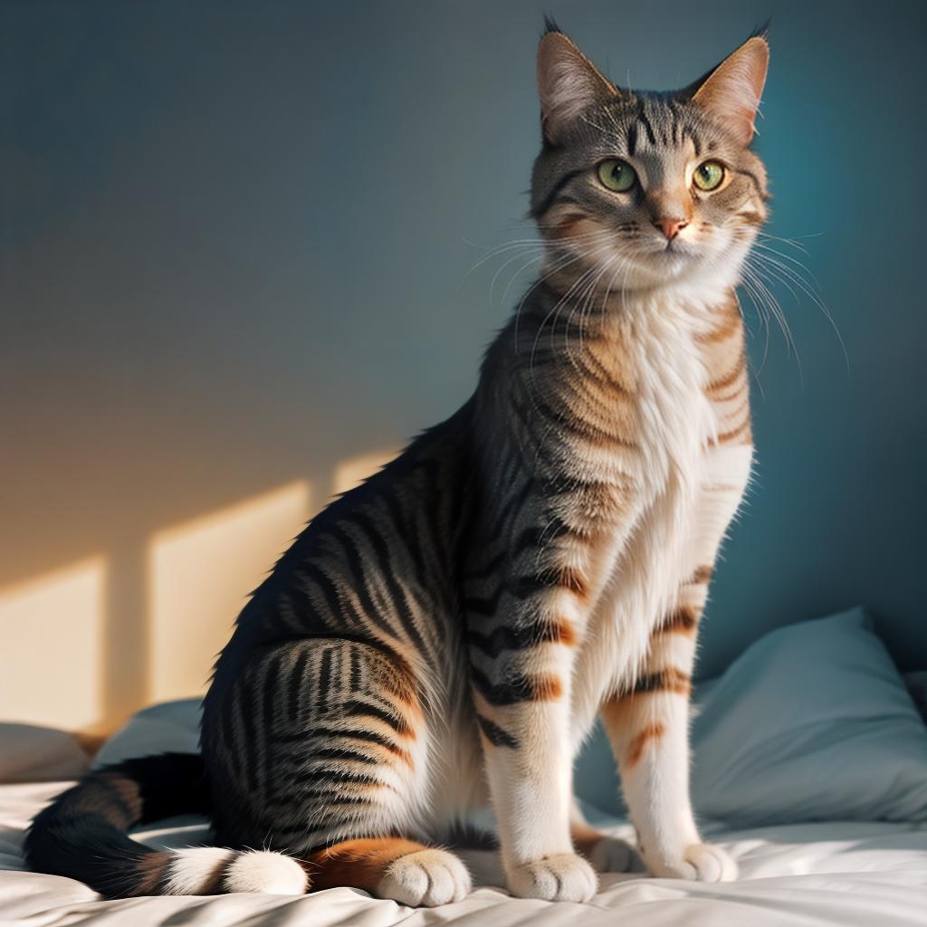  @PB_ImgGenBot Cat hyperrealistic, full body, detailed clothing, highly detailed, cinematic lighting, stunningly beautiful, intricate, sharp focus, f/1. 8, 85mm, (centered image composition), (professionally color graded), ((bright soft diffused light)), volumetric fog, trending on instagram, trending on tumblr, HDR 4K, 8K