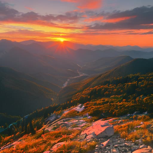  sunset from mountains