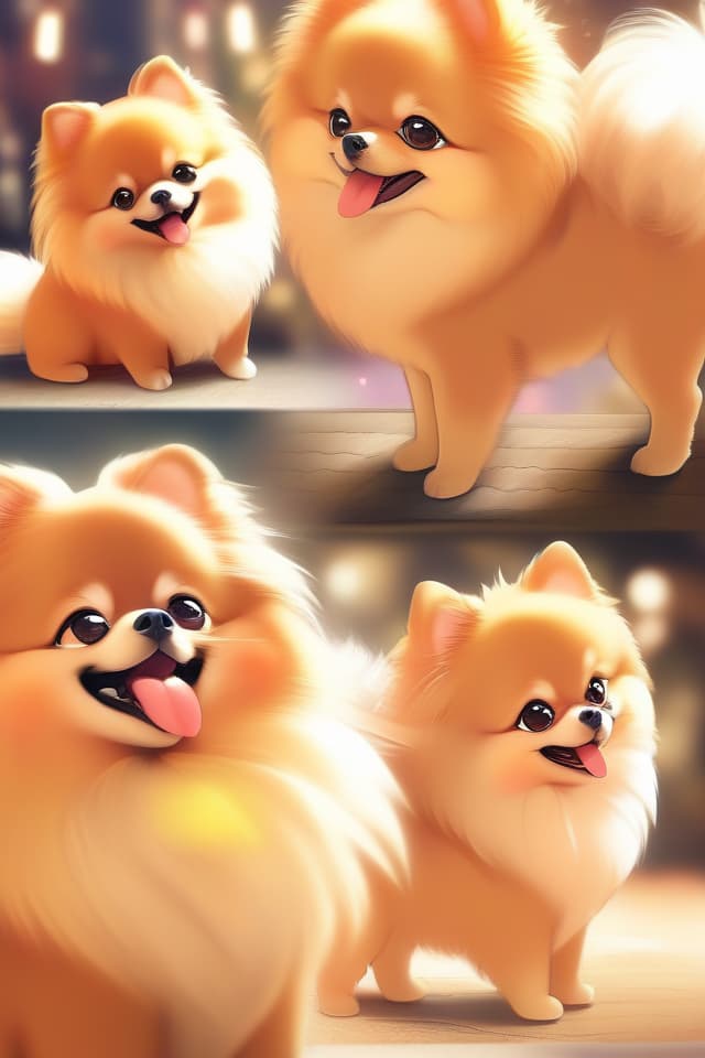  Masterpiece,{Text: ((Thank you ☆753))},((cute orange Pomeranian)),good mood,(💕),orange,(by Gintaro),high quality,8K