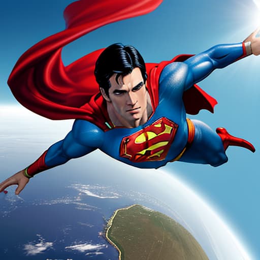  Superman volando sobré el planeta tierra