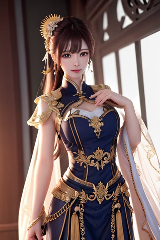  强大的女性战士 hyperrealistic, full body, detailed clothing, highly detailed, cinematic lighting, stunningly beautiful, intricate, sharp focus, f/1. 8, 85mm, (centered image composition), (professionally color graded), ((bright soft diffused light)), volumetric fog, trending on instagram, trending on tumblr, HDR 4K, 8K