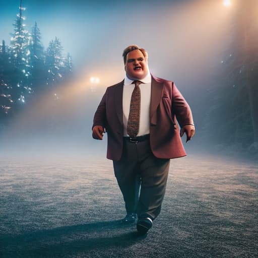  Chris farley Simpson hyperrealistic, full body, detailed clothing, highly detailed, cinematic lighting, stunningly beautiful, intricate, sharp focus, f/1. 8, 85mm, (centered image composition), (professionally color graded), ((bright soft diffused light)), volumetric fog, trending on instagram, trending on tumblr, HDR 4K, 8K