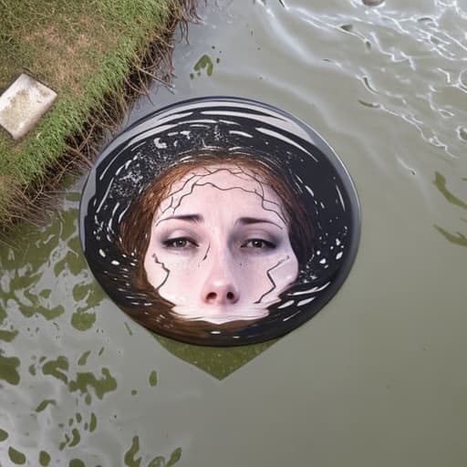  woman's head drowning in the river