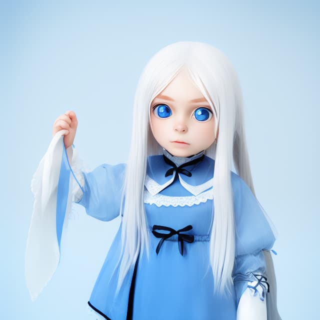  Child, long white hair, blue eyes, young girl