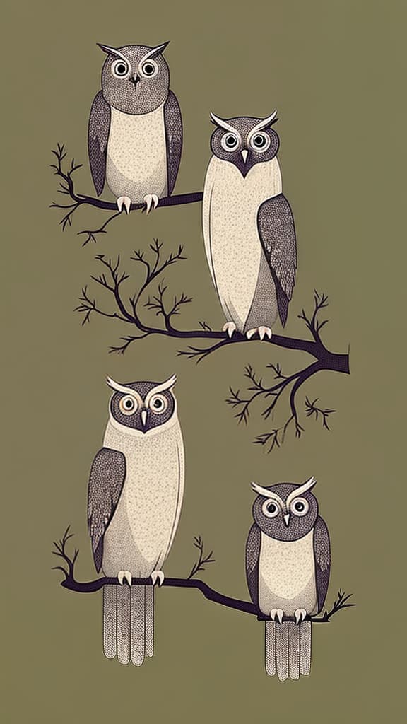  Two owls on a branch