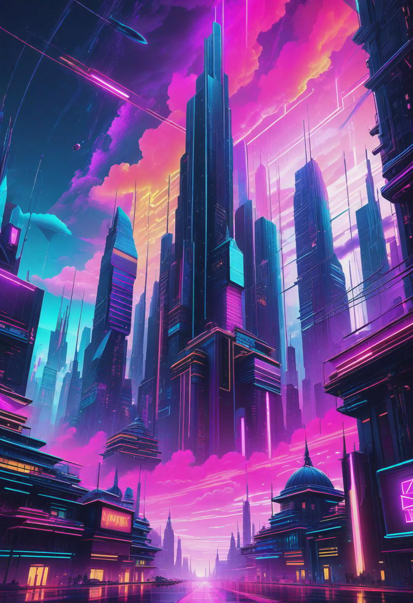  1. A mesmerizing neon cityscape that glows with vibrant, pulsating colors. The buildings are infused with futuristic elements, while the sky above is painted with surreal and dream-like clouds. The style is amplified with glitchy pixelation and dynamic brush strokes that give the scene a unique computer-generated aesthetic.

2. An abstract composition of geometric shapes and patterns that dance harmoniously across the canvas. The colors are bold and contrasting, creating a visual feast for the eyes. The style is enhanced with a touch of op art, where lines and shapes appear to warp and create illusions of movement and depth.

3. A serene and tranquil landscape of nature, digitally created to resemble a painting. The scene depicts a lush for hyperrealistic, full body, detailed clothing, highly detailed, cinematic lighting, stunningly beautiful, intricate, sharp focus, f/1. 8, 85mm, (centered image composition), (professionally color graded), ((bright soft diffused light)), volumetric fog, trending on instagram, trending on tumblr, HDR 4K, 8K