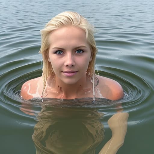  blonde woman drowning in lake