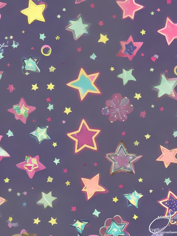  Cute musical notes and sparkling stars and gems wallpaper