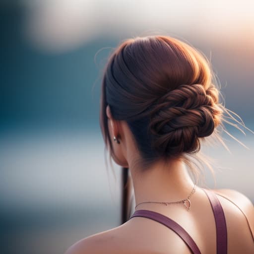  (the back of a womens head), photorealistic, highly detailed, 4k, high quality hyperrealistic, full body, detailed clothing, highly detailed, cinematic lighting, stunningly beautiful, intricate, sharp focus, f/1. 8, 85mm, (centered image composition), (professionally color graded), ((bright soft diffused light)), volumetric fog, trending on instagram, trending on tumblr, HDR 4K, 8K