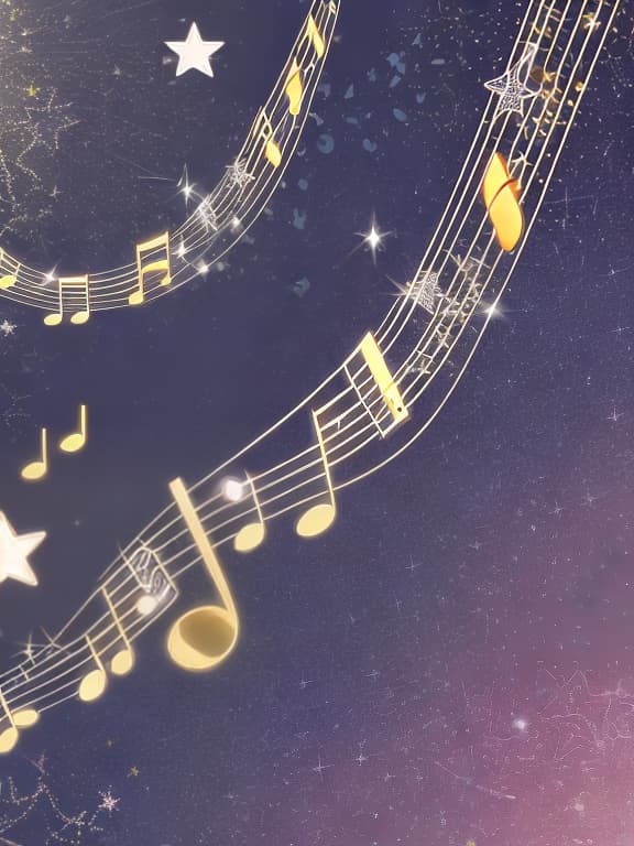  Cute musical notes and sparkling stars and gems wallpaper