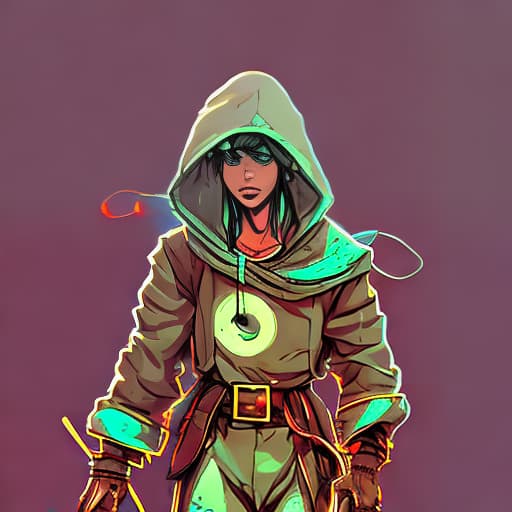 nvinkpunk druid, dnd character, human, man, black hair, green and golden eyes,  20 years old, mysterious, feral, hooded, fantasy, hd, fey