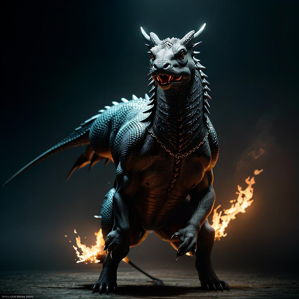  mini dragon hyperrealistic, full body, detailed clothing, highly detailed, cinematic lighting, stunningly beautiful, intricate, sharp focus, f/1. 8, 85mm, (centered image composition), (professionally color graded), ((bright soft diffused light)), volumetric fog, trending on instagram, trending on tumblr, HDR 4K, 8K