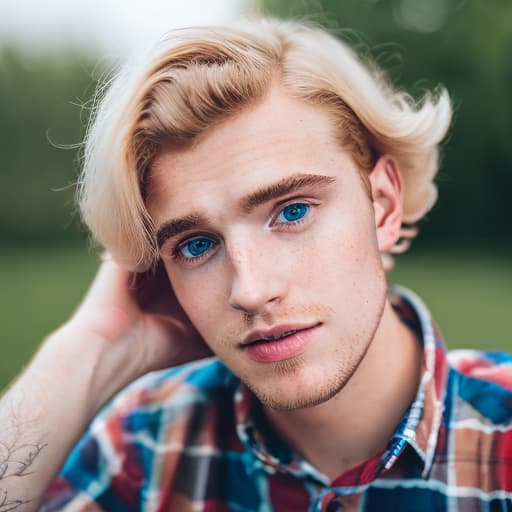 portrait+ style british queer youtuber blonde very cute dude face