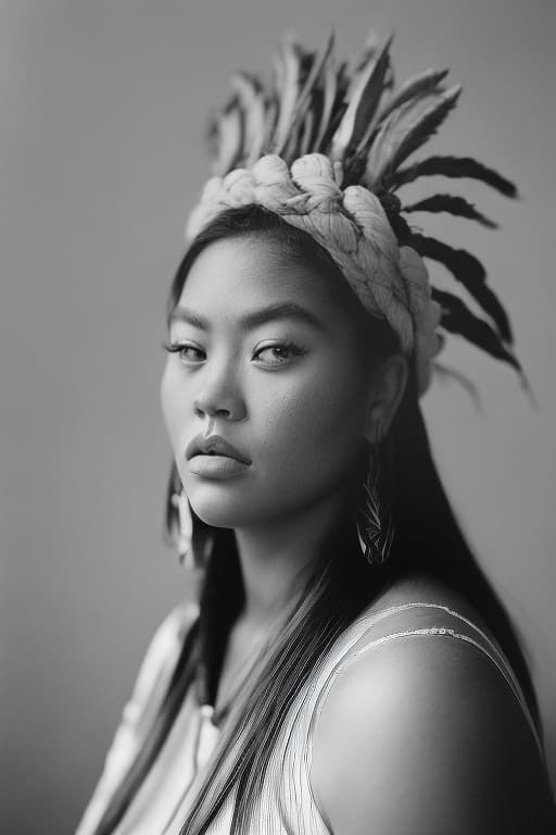 analog style Portrait of a Polynesian woman