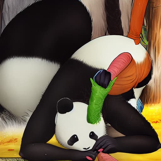  Panda being fucked by a donkey, brilliant, colorful, excellent quality, perfect detail, 128k, wet, secret of  nimh, samurai style