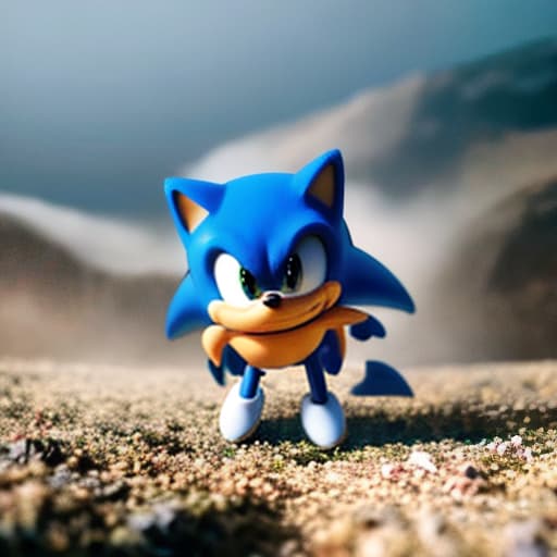  Sonic The Hedgehog Apply the Following Styles Comic hyperrealistic, full body, detailed clothing, highly detailed, cinematic lighting, stunningly beautiful, intricate, sharp focus, f/1. 8, 85mm, (centered image composition), (professionally color graded), ((bright soft diffused light)), volumetric fog, trending on instagram, trending on tumblr, HDR 4K, 8K