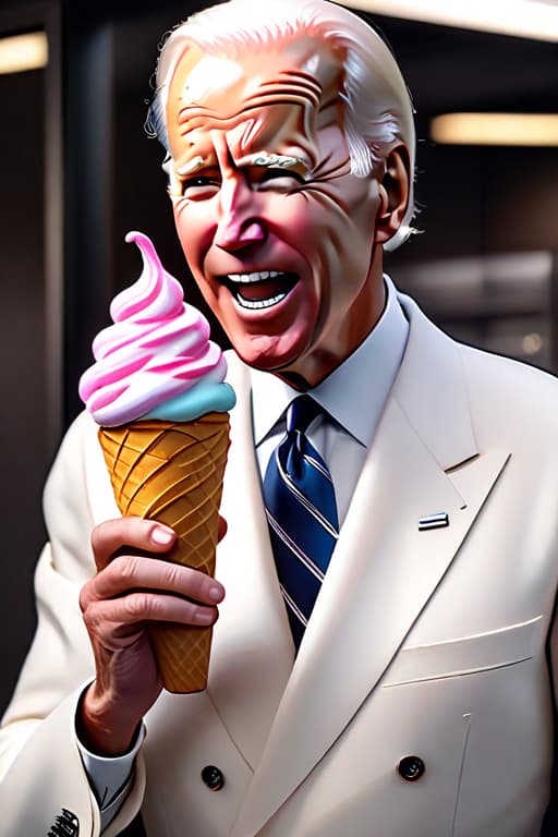  Retarded President joe biden of the united states, 8k photorealistic, with mouth open, with tongue sticking out, cinematic lighting, HD, high details, dramatic, trending on artstation, full body, head shot, wearing a cone dunce cap, eating an ice cream cone, film still, stunning photography. Funny, anatomically correct, hyper realistic, super detailed, 4k uhd image, canon eos r3 hyperrealistic, full body, detailed clothing, highly detailed, cinematic lighting, stunningly beautiful, intricate, sharp focus, f/1. 8, 85mm, (centered image composition), (professionally color graded), ((bright soft diffused light)), volumetric fog, trending on instagram, trending on tumblr, HDR 4K, 8K