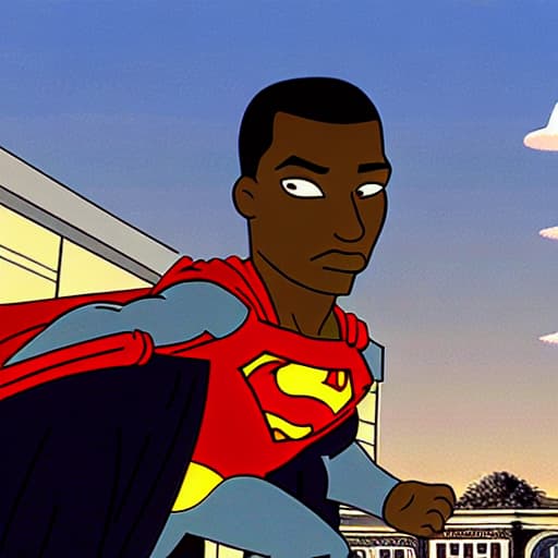  I want a real black man with a long black cape and this black man flies like Superman in the dark universe