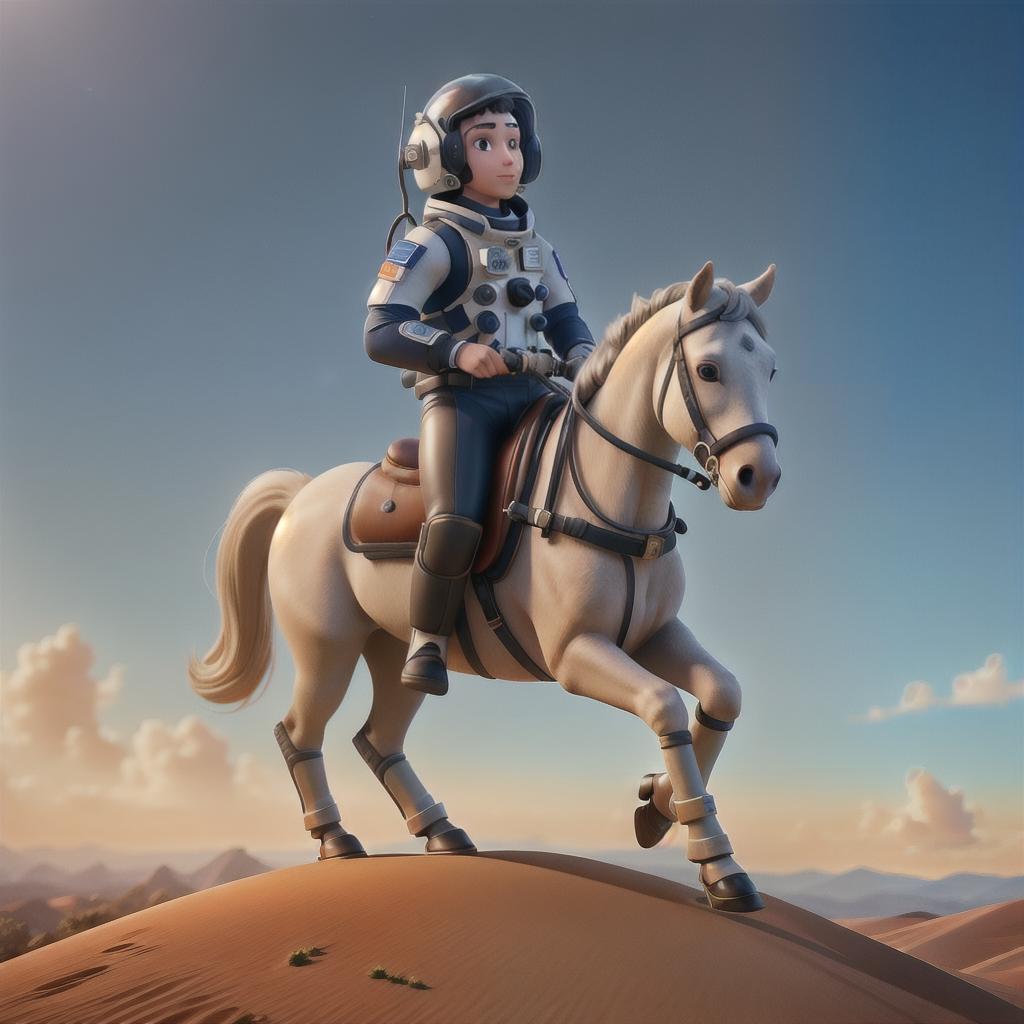  A photograph of an astronaut riding a horse hyperrealistic, full body, detailed clothing, highly detailed, cinematic lighting, stunningly beautiful, intricate, sharp focus, f/1. 8, 85mm, (centered image composition), (professionally color graded), ((bright soft diffused light)), volumetric fog, trending on instagram, trending on tumblr, HDR 4K, 8K