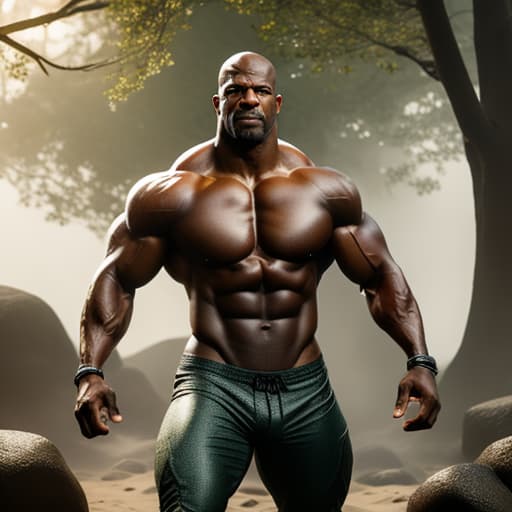  Terry Crews, in a beach hyperrealistic, full body, detailed clothing, highly detailed, cinematic lighting, stunningly beautiful, intricate, sharp focus, f/1. 8, 85mm, (centered image composition), (professionally color graded), ((bright soft diffused light)), volumetric fog, trending on instagram, trending on tumblr, HDR 4K, 8K