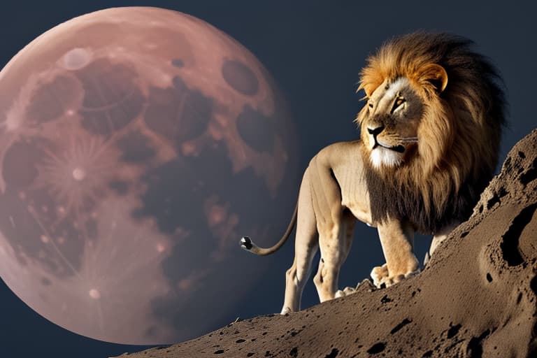  A lion with the words “Lyin Changes Everything” written on a moon