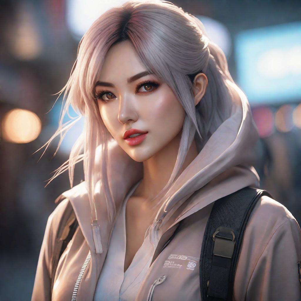  Anime Girl hyperrealistic, full body, detailed clothing, highly detailed, cinematic lighting, stunningly beautiful, intricate, sharp focus, f/1. 8, 85mm, (centered image composition), (professionally color graded), ((bright soft diffused light)), volumetric fog, trending on instagram, trending on tumblr, HDR 4K, 8K