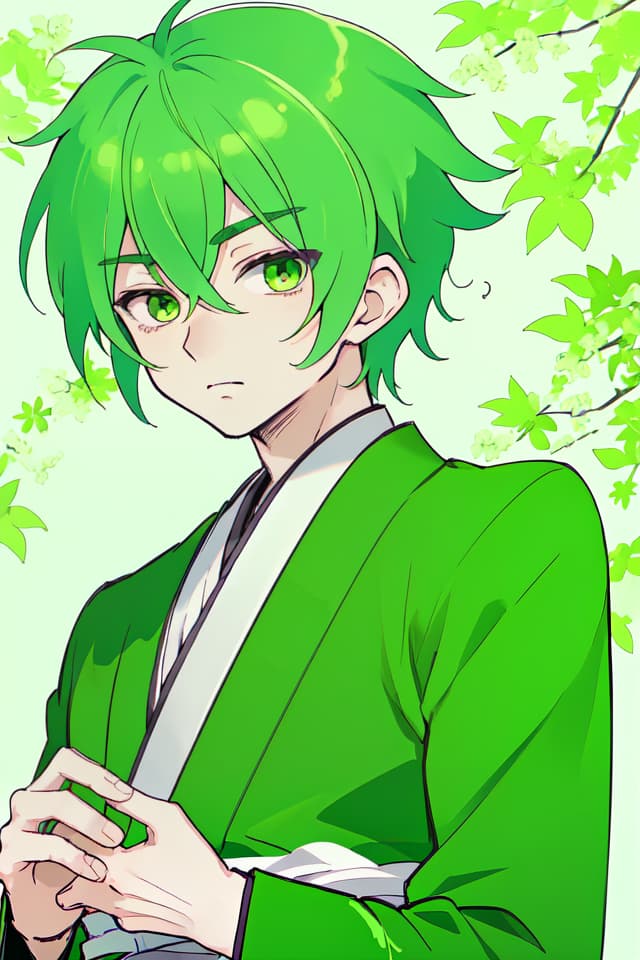  Green hair handsome, Takebayashi tei, oh.