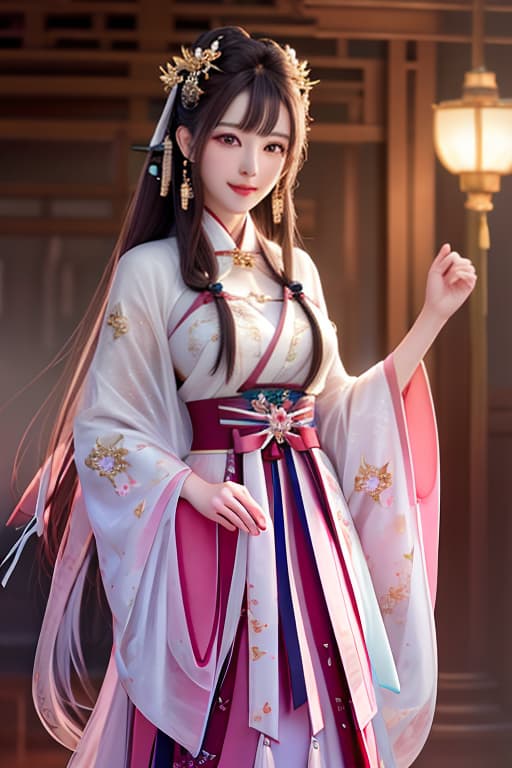  best quality, masterpiece, highres, 1girl,blush,(seductive smile:0.8),star shaped pupils,china hanfu,hair ornament,necklace, jewelry,Beautiful face,upon body, tyndall effect,photorealistic, dark studio, rim lighting, two tone lighting,(high detailed skin:1.2), 8k uhd, dslr, soft lighting, high quality, volumetric lighting, candid, Photograph, high resolution, 4k, 8k, Bokeh hyperrealistic, full body, detailed clothing, highly detailed, cinematic lighting, stunningly beautiful, intricate, sharp focus, f/1. 8, 85mm, (centered image composition), (professionally color graded), ((bright soft diffused light)), volumetric fog, trending on instagram, trending on tumblr, HDR 4K, 8K