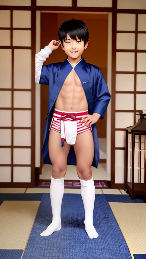  6th grade high socks loincloth Ryokan boy