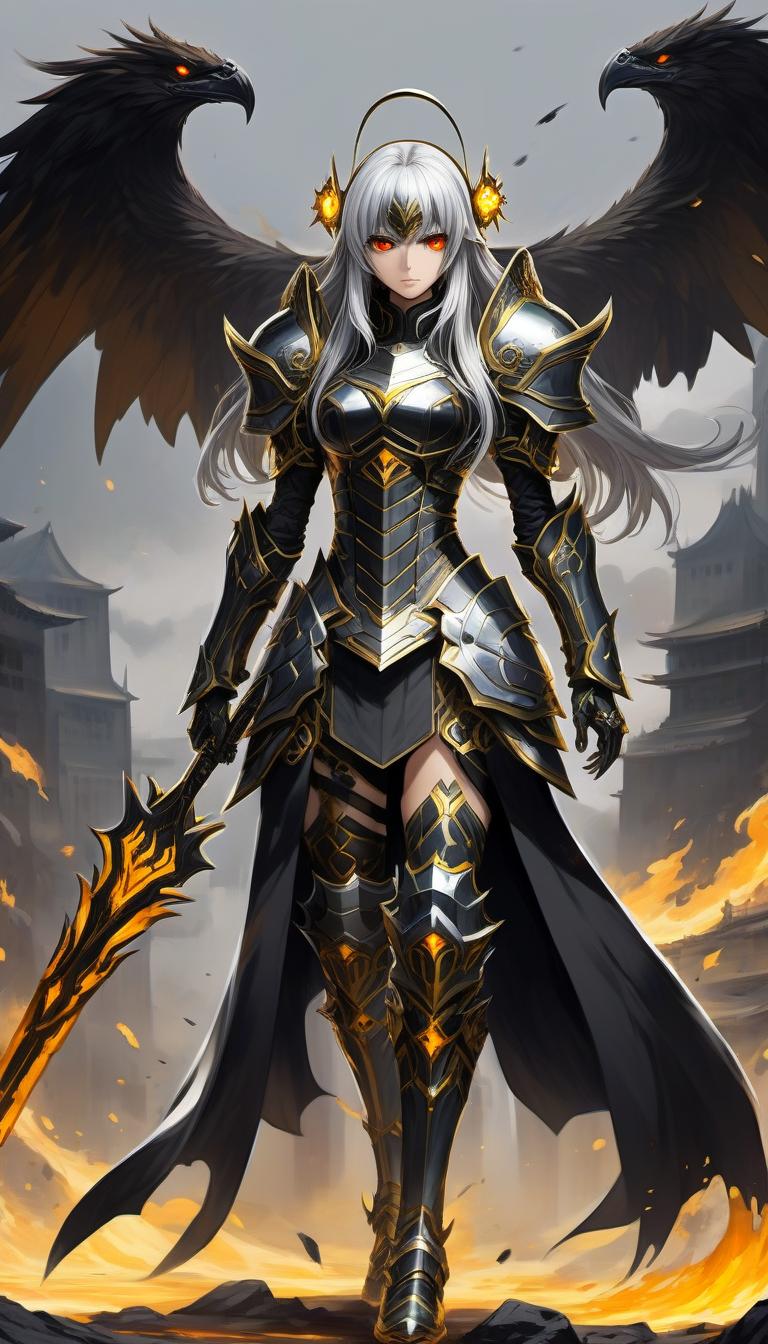  concept art ((details)), ((masterpiece)) ((best quality)), ((Great)), Spectacular, Amazing, Anime, <full body> demonic creature born in the abyss of hell, Short and beautiful girl ((full height)), with brown skin, long silver hair, stern gaze of golden eyes with vertical pupils, wears jet black open armor and a helmet, ankle boots, (holds a long spear in his hand), moonlight, Night glow, . digital artwork, illustrative, painterly, matte painting, highly detailed hyperrealistic, full body, detailed clothing, highly detailed, cinematic lighting, stunningly beautiful, intricate, sharp focus, f/1. 8, 85mm, (centered image composition), (professionally color graded), ((bright soft diffused light)), volumetric fog, trending on instagram, trending on tumblr, HDR 4K, 8K