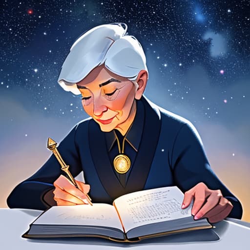  watercolor, storybook, child-book, Young boy being gifted a new silver charm, depicting a star, by the grateful elderly woman, against a backdrop of a night sky with yellow stars., best quality, very detailed, high resolution, sharp, sharp image hyperrealistic, full body, detailed clothing, highly detailed, cinematic lighting, stunningly beautiful, intricate, sharp focus, f/1. 8, 85mm, (centered image composition), (professionally color graded), ((bright soft diffused light)), volumetric fog, trending on instagram, trending on tumblr, HDR 4K, 8K