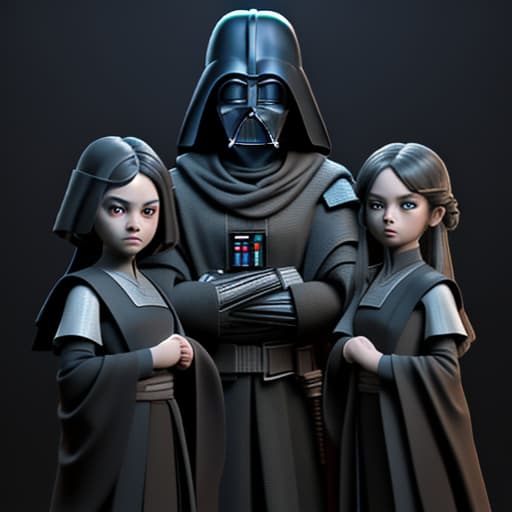  Dark Vader and two Padawans daughters