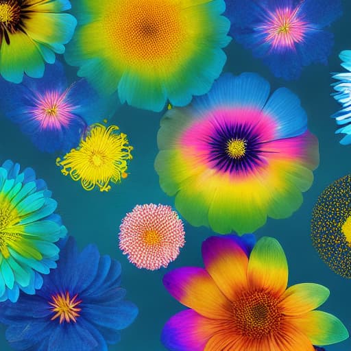  Colorful abstract  florals