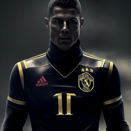 mdjrny-v4 style christiano ronaldo in the form of a realistic robot High Resolution hyperrealistic, full body, detailed clothing, highly detailed, cinematic lighting, stunningly beautiful, intricate, sharp focus, f/1. 8, 85mm, (centered image composition), (professionally color graded), ((bright soft diffused light)), volumetric fog, trending on instagram, trending on tumblr, HDR 4K, 8K