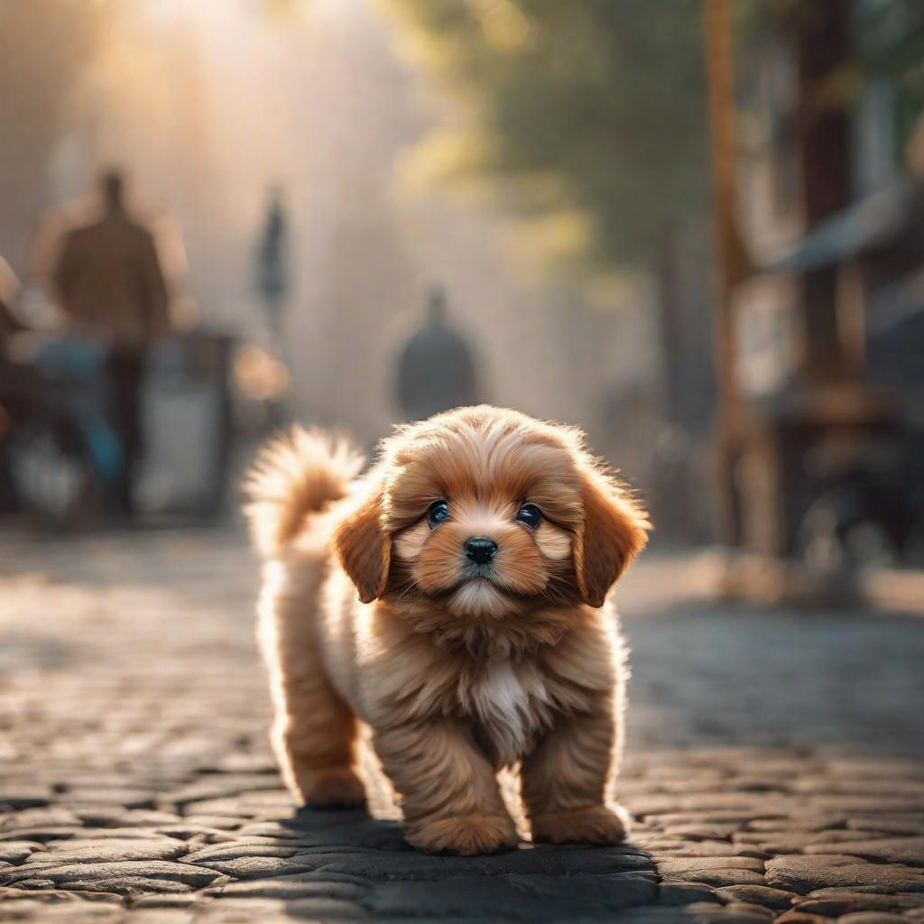  A bich.with iys small puppies hyperrealistic, full body, detailed clothing, highly detailed, cinematic lighting, stunningly beautiful, intricate, sharp focus, f/1. 8, 85mm, (centered image composition), (professionally color graded), ((bright soft diffused light)), volumetric fog, trending on instagram, trending on tumblr, HDR 4K, 8K