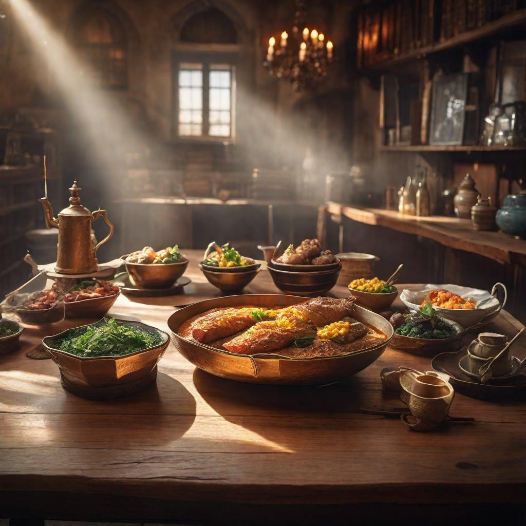  una mesa limpia con un mantel bonito o una bandeja vacía. hyperrealistic, full body, detailed clothing, highly detailed, cinematic lighting, stunningly beautiful, intricate, sharp focus, f/1. 8, 85mm, (centered image composition), (professionally color graded), ((bright soft diffused light)), volumetric fog, trending on instagram, trending on tumblr, HDR 4K, 8K