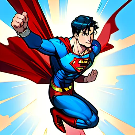  A cartoon of superman wearing uniform without trouser