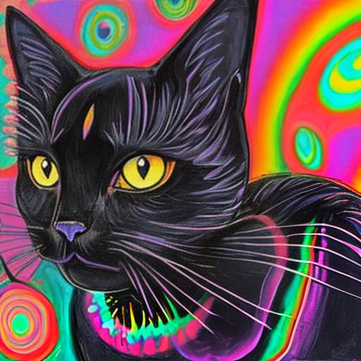  psychedelic black cat