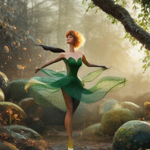  tinker bell hyperrealistic, full body, detailed clothing, highly detailed, cinematic lighting, stunningly beautiful, intricate, sharp focus, f/1. 8, 85mm, (centered image composition), (professionally color graded), ((bright soft diffused light)), volumetric fog, trending on instagram, trending on tumblr, HDR 4K, 8K