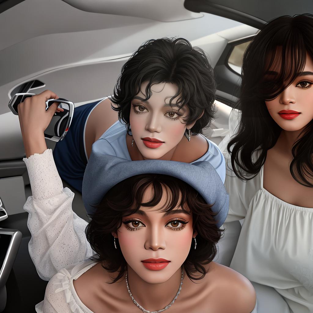  masterpiece, best quality, A picture of Michael Jackson, Whitney Houston and Ayrton Senna, Best Quality, Ultra High Resolution, cinematic lighting effects