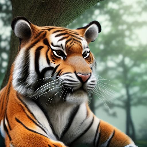 redshift style Tiger with tree DNA