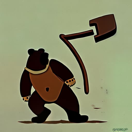  cartoon minimalist bear paw stepping on a bear trap