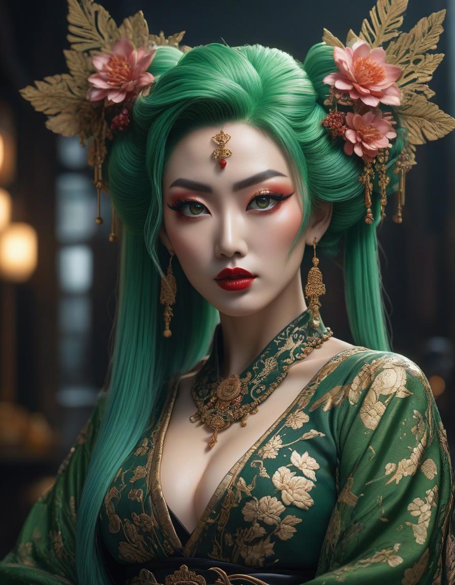  pixel art Gorgeous fluid, realistic and intricate, high definition portrait of a Gothic Geisha with realistic, clear eyes and detailed green hair, high resolution, photorealistic, Nikon Z9, 85mm F1.2, DOF, sharp focus very detailed and extremely beautiful. Intricate photorealistic 8k winning photography masterpiece, ultra detailed high definition sharp quality focused in hdr Ultra realistic, HR Ginger . low res, blocky, pixel art style, 8 bit graphics hyperrealistic, full body, detailed clothing, highly detailed, cinematic lighting, stunningly beautiful, intricate, sharp focus, f/1. 8, 85mm, (centered image composition), (professionally color graded), ((bright soft diffused light)), volumetric fog, trending on instagram, trending on tumblr, HDR 4K, 8K