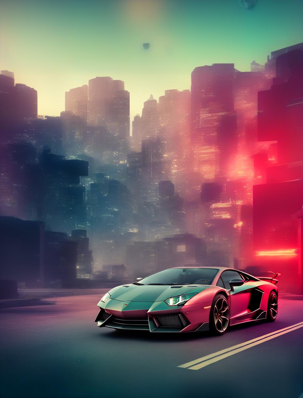 nvinkpunk Luxurious logo with a brutal Lamborghini Aventador, glitters and sparkles, black and scarlet, rpg style, in background chip, photo, professional movie, professional picture, ultra detailed, ultra realistic, cinematic, sharp focus