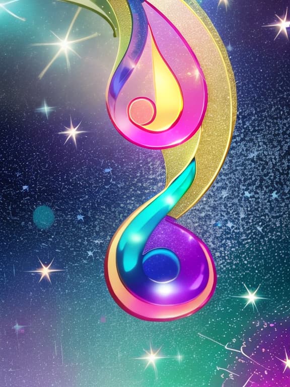  Cute musical notes and sparkling stars and gems wallpaper