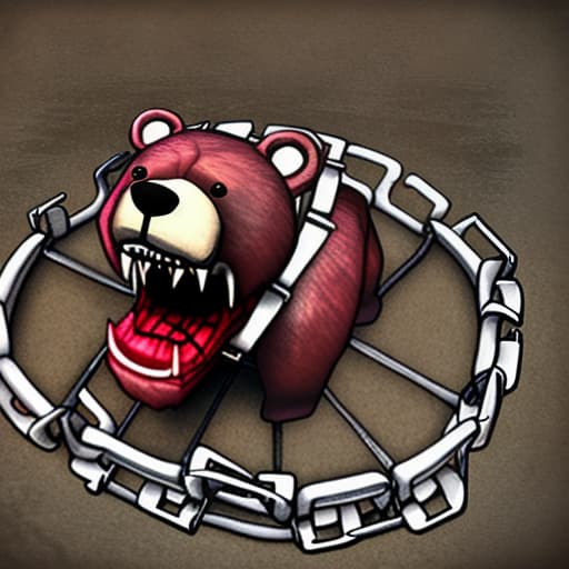  bear trap with blood